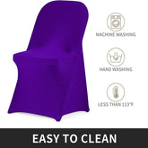 Lofaris Purple Stretch Spandex Banquet Folding Chair Cover